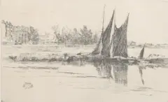 Untitled by James Abbott McNeill Whistler, etching "Hurlingham" etching on paper, sold Jan 2024