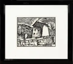 Mareil by Maurice de Vlaminck, 1913, woodcut, sold Mar 2022