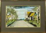 La Route by Maurice de Vlaminck, 1958, lithograph in colors, sold Mar 2022