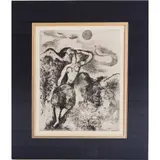 La souris m�tamorphos�e en fille" (1927-1930) by Marc Chagall, 1952, etching on BFK Rives from "Les Fables de la Fontaine," printed by Maurice Potin, sold Mar 2022