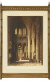 �The Church of Notre Dame Dinant on the Meuse by James Alphege Brewer, etching in colors, sold Mar 2022