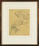 Bound (Adam and Eve) by Perham Wilhelm Nahl, 1926, etching on paper, sold Mar 2022