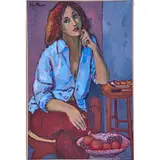 Arrangement with Sliced Peach by Robert Matten, 2004, oil on canvas, sold Mar 2022
