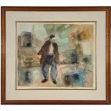 Standing Figure by Kiro Urdin, 1983, watercolor on paper, sold Mar 2022