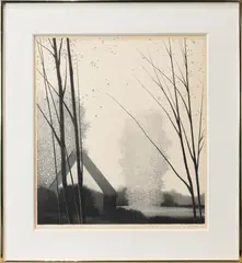 Untitled (landscape) by Robert Kipniss, lithograph, sold Mar 2022