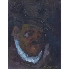 Self Portrait by A. Morales, 1965, oil on canvas, sold Mar 2022