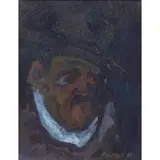 Self Portrait by A. Morales, 1965, oil on canvas, sold Mar 2022
