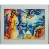 Soaring Bird Above the Women by Malda Muizule, watercolor, sold Mar 2022