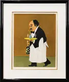 Waiter with Champagne by Guy Buffet, screenprint, sold Mar 2022