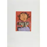 Jeune Fille Avec Sa Chat by Graciela Rodo Boulanger, etching with aquatint, sold Mar 2022