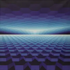(JEAN-PIERRE VASARELY) - Horizon Structure VV2, 1976 by Jean-Pierre Yvaral, 1976, oil on canvas, sold Apr 2026