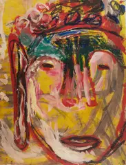 Tool Head, 1983 by Roberto Juarez, 1983, acrylic and oil on paper, sold Apr 2026