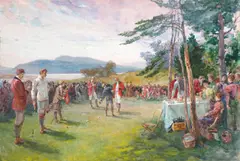 Golf—Canadian Club (The Club's The Thing), 1898 by Henry Sandham, 1898, watercolour on paper, sold May 2026