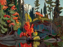 Maple Bushes, circa 1920 by Lawren Harris, circa 1920, oil on panel, sold May 2026