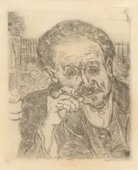 Homme à la Pipe: Portrait du Docteur Gachet, 1890 by Vincent van Gogh, 1890, etching on laid Japan paper, with wide margins, sold May 2026