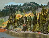 Sooke Harbour Landscape, 1951 by E. J. Hughes, 1951, oil on canvas, sold May 2026