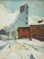 Colonial Mine, Cobalt, Ontario by Richard Ferrier, oil on board, sold May 2026