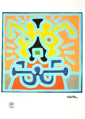 (École américaine) by Keith Haring, lithograph, sold Feb 2021