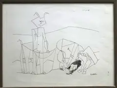 (École d'espagnol) by Pablo Picasso, lithograph, sold Feb 2021