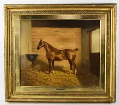 race horse by Albert Clark, oil on canvas, sold May 2024