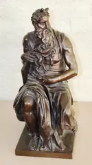 sculpture of Moses by Ferdinand Barbedienne, bronze, sold May 2024