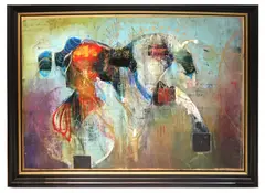 Le Saut des Rois by Dominic Besner, mixed media, sold May 2024