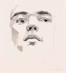 Portrait Study by Lionel Smit, ink on paper, sold Mar 2023