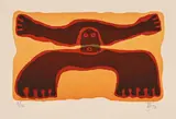 Figure on an Amber Field by Wopko Jensma, woodcut, sold Mar 2023