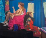 Ladies at Rest by Penny Purpura, oil painting on canvas, sold Dec 2023