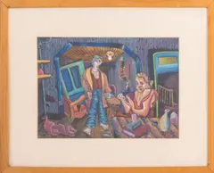 Untitled by Paul Shimon, circa 1945, gouache on paper, sold Dec 2023
