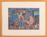 Untitled by Paul Shimon, circa 1945, gouache on paper, sold Dec 2023