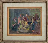 Untitled by Paul Shimon, circa 1940s, gouache on paper, sold Dec 2023