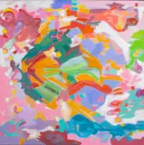 Abstraction in Pink by Lawrence Glickman, acrylic painting on canvas, sold Dec 2023