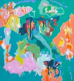 Untitled by Lawrence Glickman, 2014, acrylic painting on canvas, sold Dec 2023