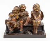 Untitled by Juan Clara, bronze sculpture in brown gilt patina, sold Dec 2023
