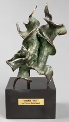 Untitled by Elayne Fabrikant, Bronze Twist," abstract bronze sculpture, sold Dec 2023