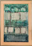 blue abstraction by Sidnee Livingston, watercolor painting on paper, sold Dec 2023