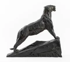 Lioness Standing On Sloped Base by Dylan Lewis, Bronze Sculpture, sold Jan 2024