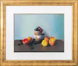 Still Life with Peaches by Andrew Hemingway, 1996, Pastel on Paper, sold Jan 2024