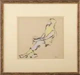Young Knight by Christian Bérard, 1937, Ink and Pastel on Paper, sold Jan 2024