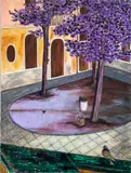 Summer Siesta in Venice by Kayo Lennar, 1984, Oil on Canvas, sold Jan 2024