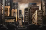 Lluvias y Brumas" [Rain and Fog] by Karin Godnic, 2004, Acrylic on Canvas, sold Jan 2024