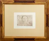 Sleeping Baby (Study of March Avery) by Milton Avery, 1933, Drypoint Etching on Paper, sold Jan 2024
