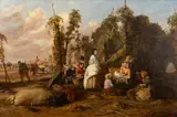 The Hop Pickers - Oil by Thomas George Cooper, 1858, Oil on canvas, sold Oct 2025