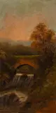 Waterfalls under bridges - A pair of oils by William Collins, oil, sold Oct 2025