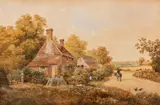 Untitled by Albert Edward Bowers, Watercolour on paper laid on canvas -59 x, sold Oct 2025