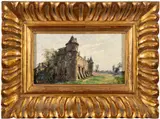 A Chateau in France - Oil by Henri Santin, Oil on panel, sold Oct 2025
