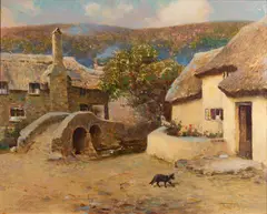 Pack Horse Bridge by Frederick Hall, Oil on panel -, sold Oct 2025