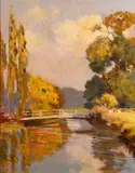 A Peaceful Stream by Frederick Hall, Oil on panel -, sold Oct 2025