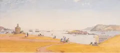 The Hoe and Drake's Island by Philip Mitchell, 1863, Watercolour, sold Oct 2025